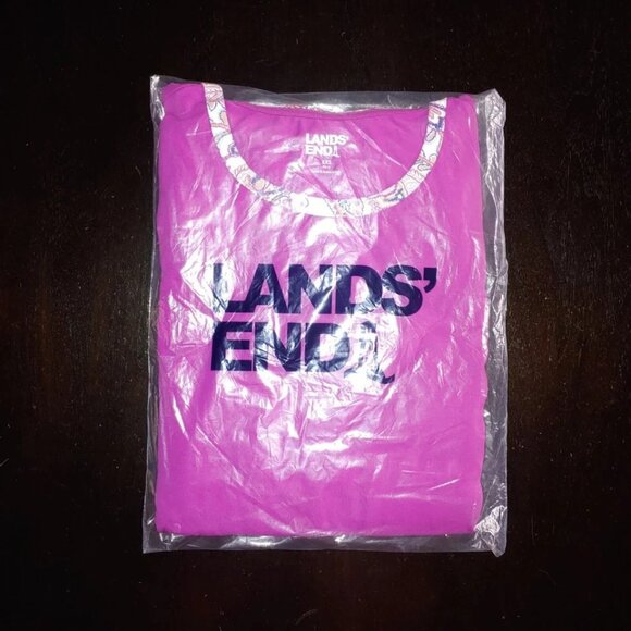 Lands' End Women's Cotton Jersey Knit Pajamas Set T-Shirt and Pants, NWT - Picture 3 of 4